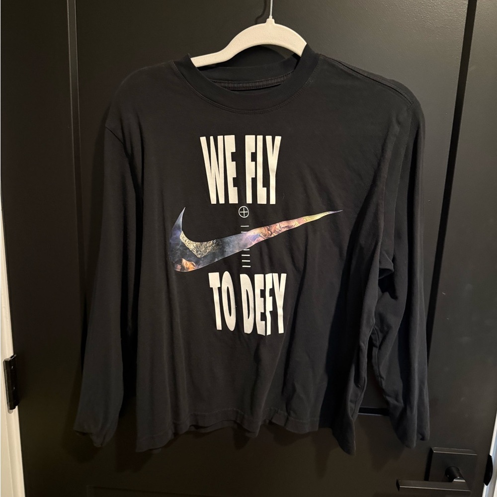 Nike Black Long Sleeve Tee - We Fly To Defy